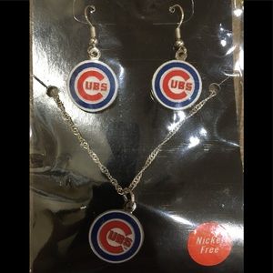 Chicago Cubs Earring Necklace Set